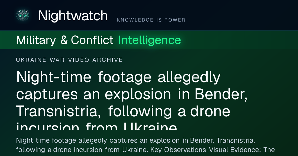 Night-time footage allegedly captures an explosion in Bender ...